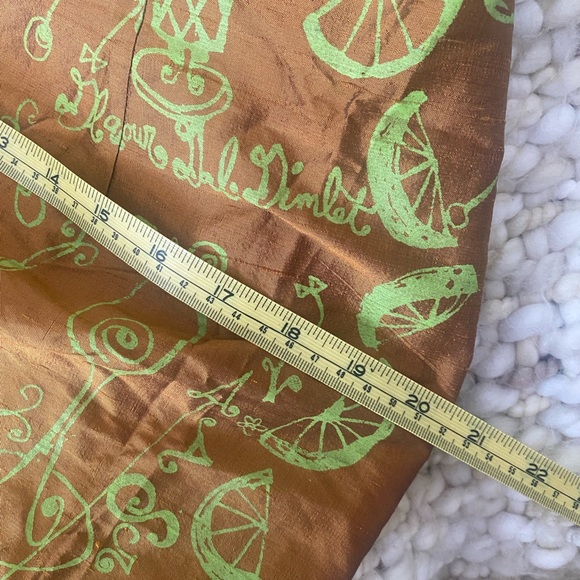 Vintage Peach Berserk custom screenprinted silk cocktail dress - Picture 8 of 13